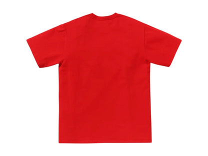 BAPE Spray Print College Relaxed Fit Tee Red