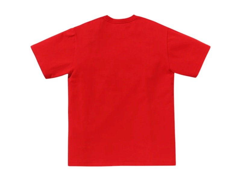 BAPE Spray Print College Relaxed Fit Tee Red