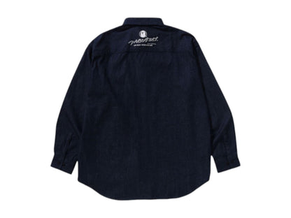 BAPE Sta Ape Head Relaxed Fit Denim Long Sleeve Shirt Blue/Indigo