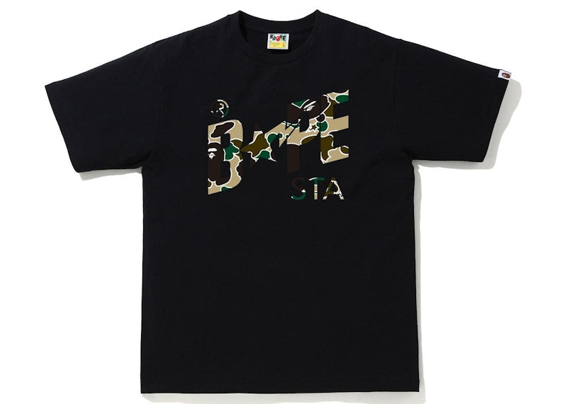 BAPE Sta Camo Bape Sta Logo Tee Black/Yellow