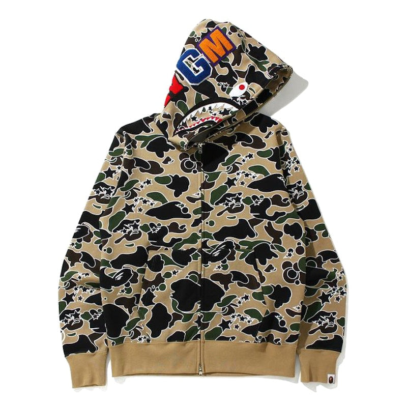 BAPE Sta Camo Shark Full Zip Hoodie Yellow