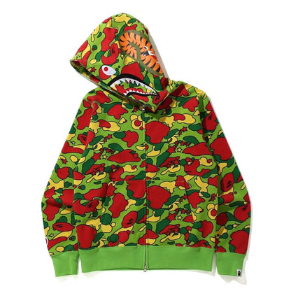 BAPE Sta Camo Shark Full Zip Hoodie Green