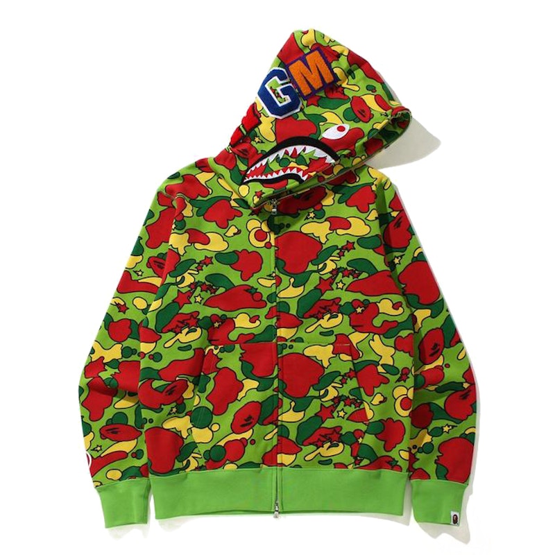 BAPE Sta Camo Shark Full Zip Hoodie Green