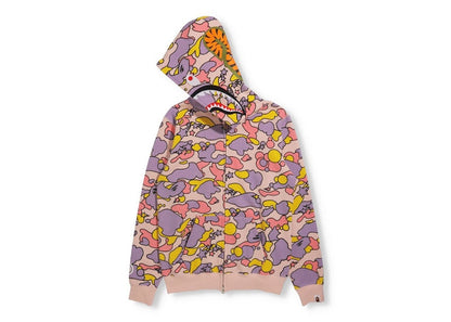 BAPE Women's Sta Camo Shark Full Zip Hoodie Pink