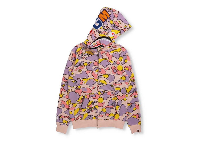 BAPE Women's Sta Camo Shark Full Zip Hoodie Pink