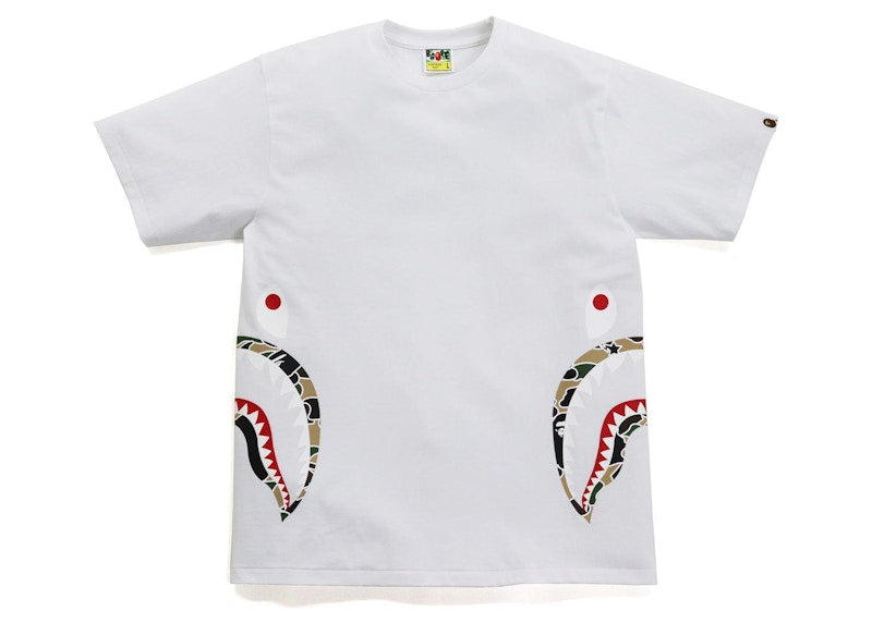 BAPE Sta Camo Side Shark Tee White/Yellow