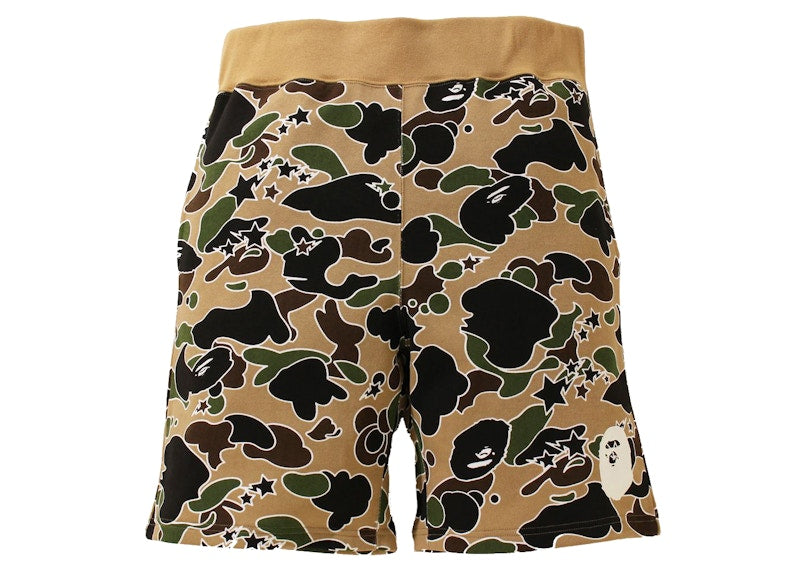 BAPE Sta Camo Sweat Shorts Yellow
