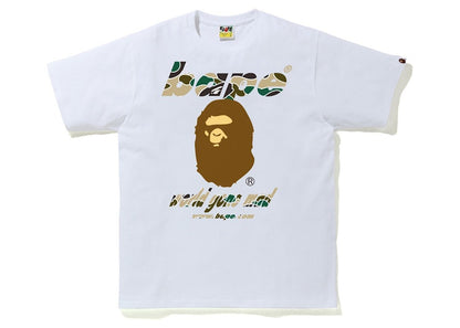 BAPE Sta Camo WGM Ape Head Tee White/Yellow
