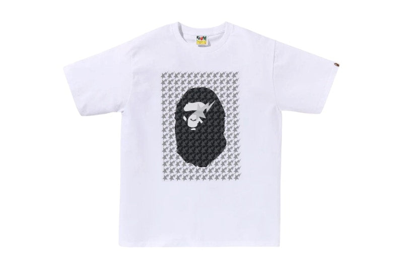 BAPE Sta Houndstooth Ape Head Tee White/Black