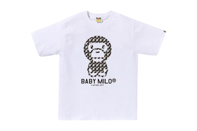 BAPE Sta Houndstooth Baby Milo Tee White/Black