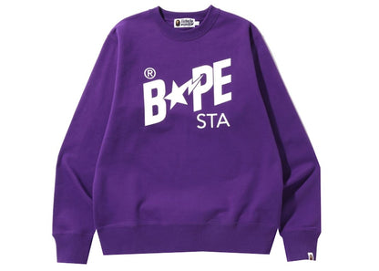 BAPE Sta Logo Crewneck Purple