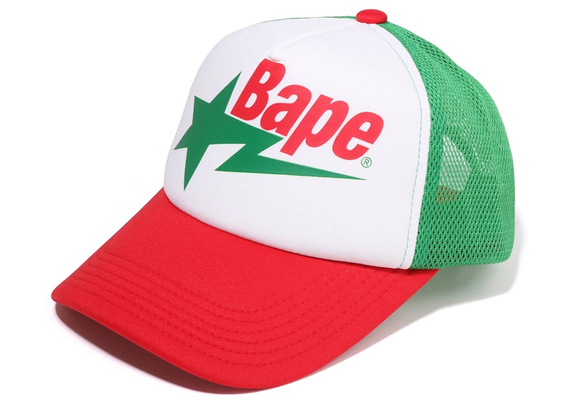 BAPE Sta Mesh Cap Red Green White