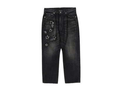BAPE Sta Patch Work Loose Fit Denim Pants Black