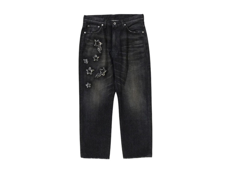 BAPE Sta Patch Work Loose Fit Denim Pants Black