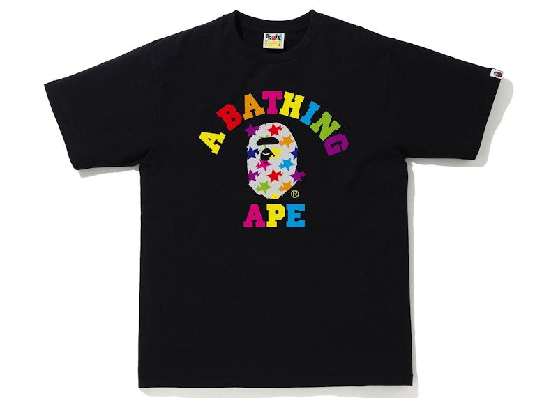 BAPE Sta Pattern College Tee Black