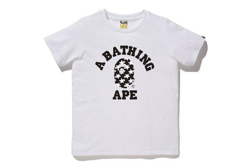 BAPE Sta Pattern College Tee White/Black