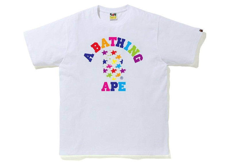 BAPE Sta Pattern College Tee White