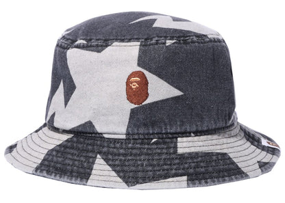BAPE Sta Pattern Denim Bucket Hat Black