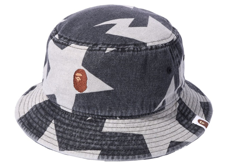 BAPE Sta Pattern Denim Bucket Hat Black