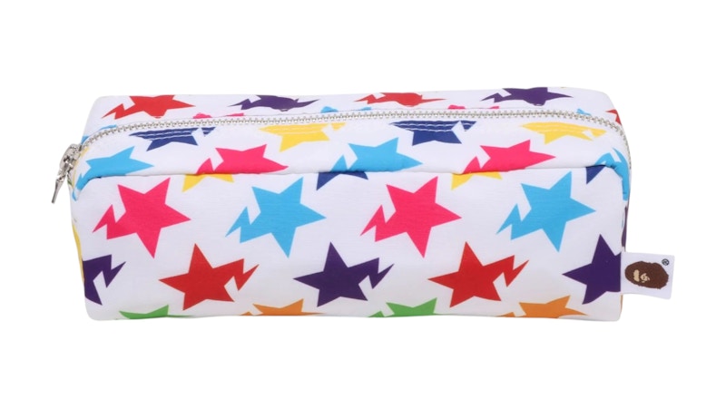 BAPE Sta Pattern Flight Travel Pouch White