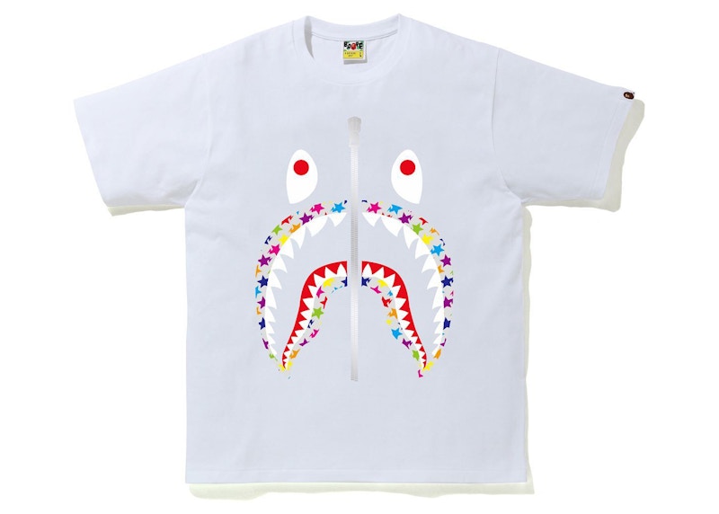BAPE Sta Pattern Shark Tee White
