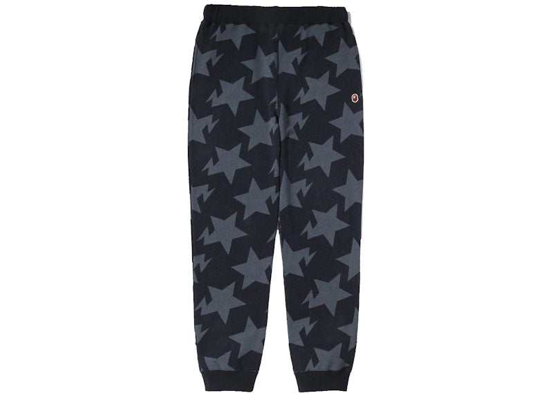 BAPE Sta Pattern Sweat Pants Black