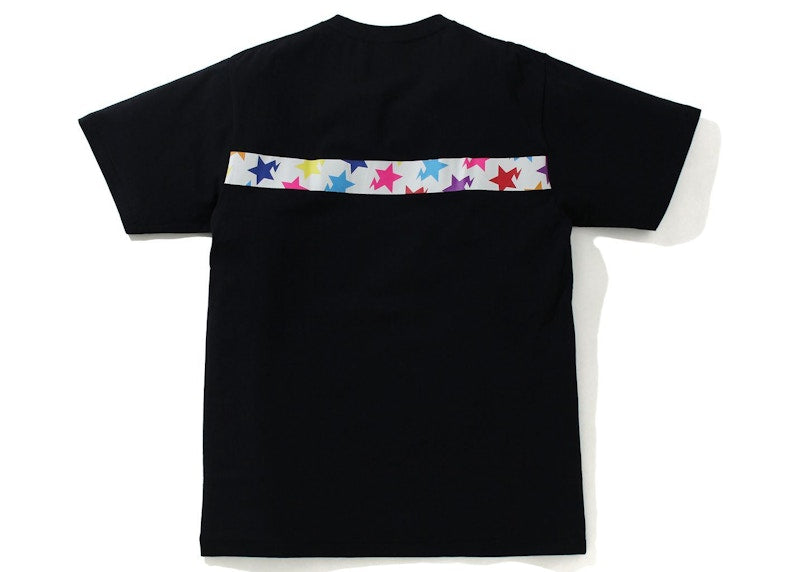 BAPE Sta Pattern Tape Ape Head Tee Black