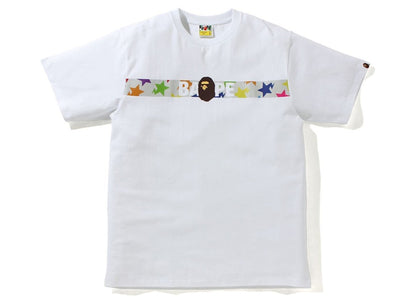 BAPE Sta Pattern Tape Ape Head Tee White