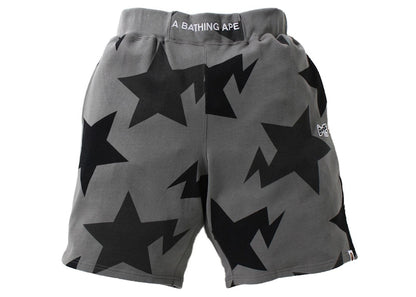 BAPE Sta Pattern Wide Fit Sweat Shorts Black