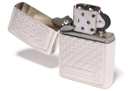 BAPE Sta Pattern Zippo Lighter Silver