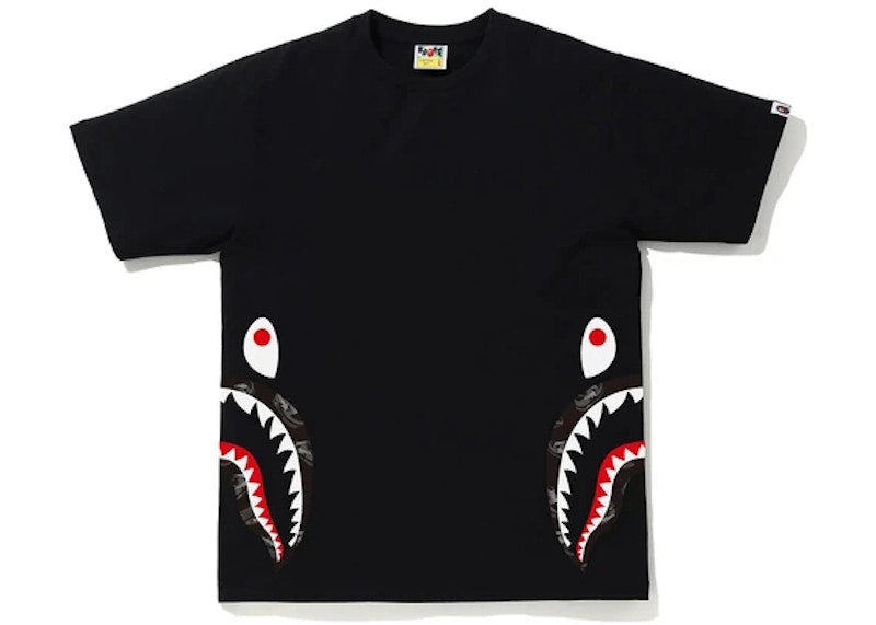BAPE Sta Random Side Shark Tee Black/Black