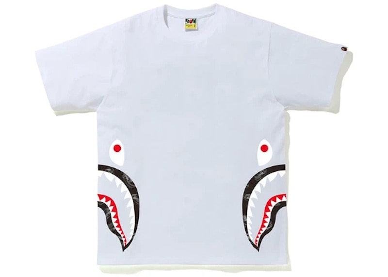 BAPE Sta Random Side Shark Tee White/Black