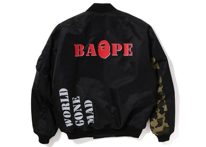 BAPE Stencil Loose Fit MA-1 Jacket Black