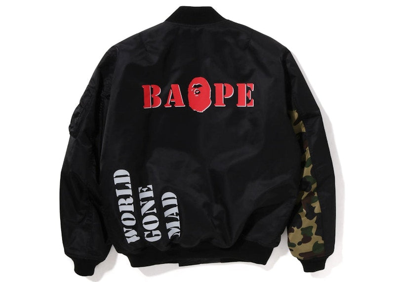 BAPE Stencil Loose Fit MA-1 Jacket Black