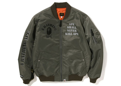 BAPE Stencil Loose Fit MA-1 Jacket Olive Drab