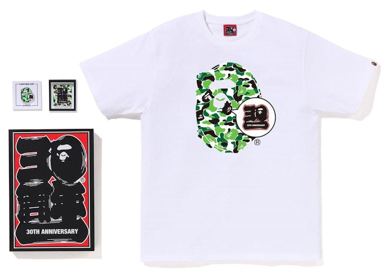 BAPE Store Chengdu Bape 30th Anniversary Ape Head Tee Set White