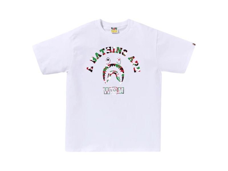 BAPE Store Dubai Shark College Tee White