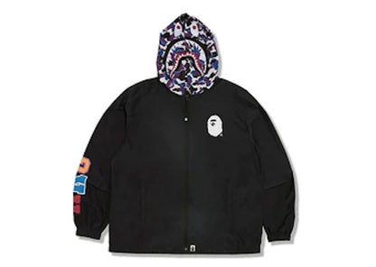 BAPE Store Hong Kong 16th Anniversary Shark Windbreaker Jacket Black