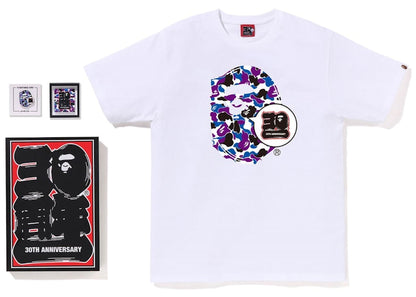 BAPE Store Hong Kong Bape 30th Anniversary Ape Head Tee Set White