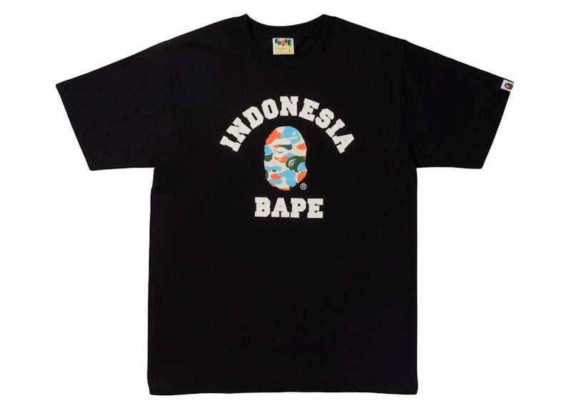 BAPE Store Indonesia Exclusive College Tee Black