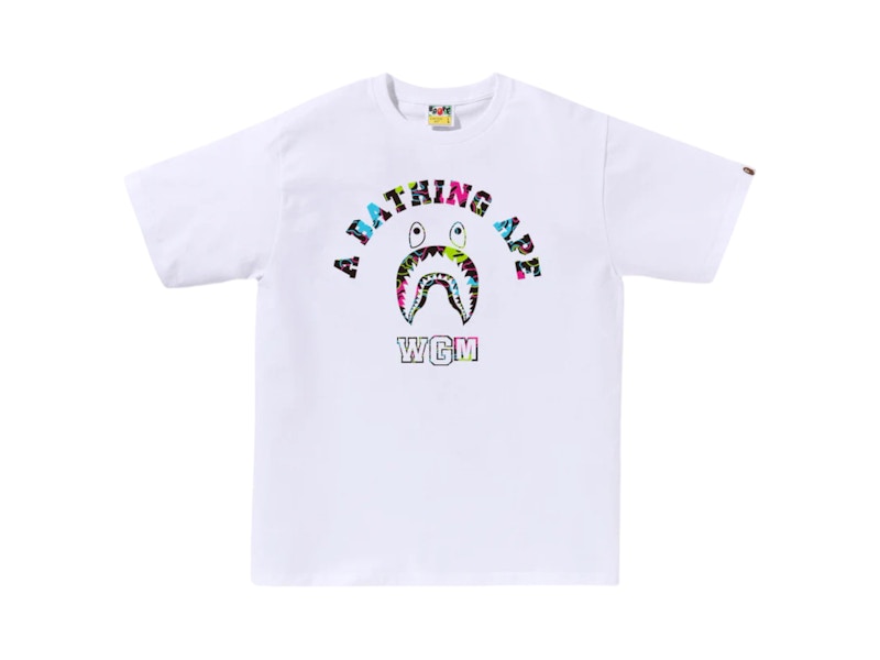 BAPE Store Las Vegas Shark College Tee White