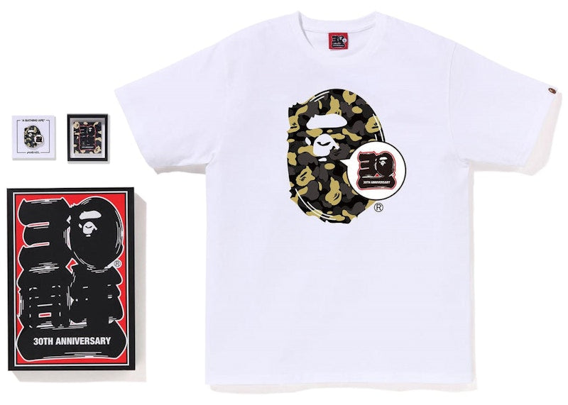 BAPE Store Madison Avenue Bape 30th Anniversary Ape Head Tee Set White