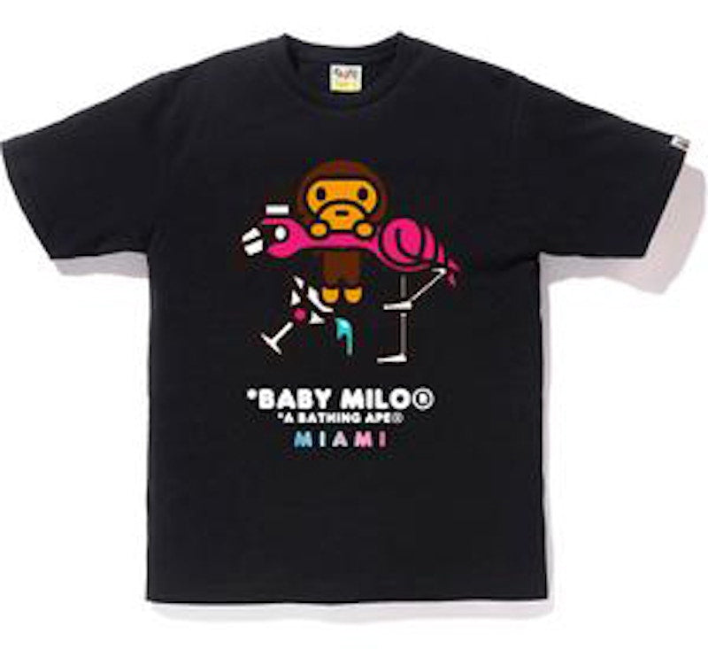 BAPE Store Miami Baby Milo Flamingo Tee Black