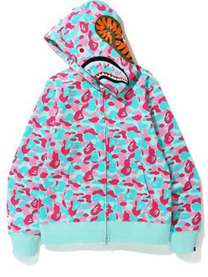 BAPE Store Miami Shark Full Zip Hoodie Pink/Blue