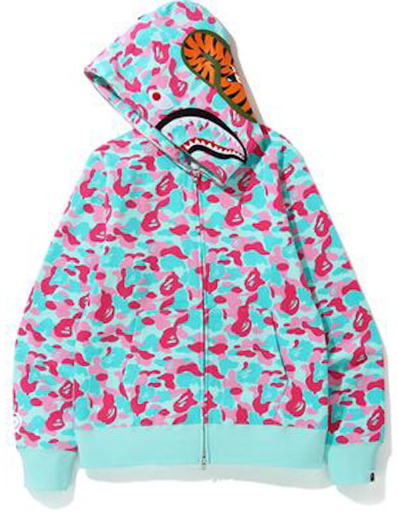 BAPE Store Miami Shark Full Zip Hoodie Pink/Blue