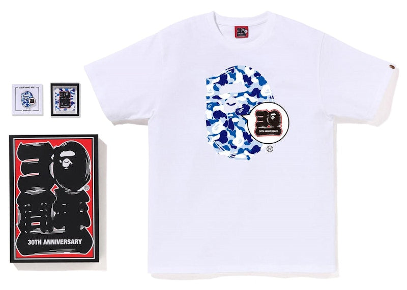 BAPE Store Nagoya Bape 30th Anniversary Ape Head Tee Set White