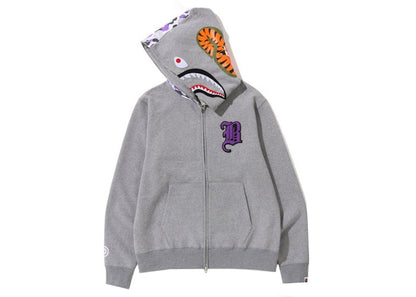 BAPE Store SOHO 18th Anniversary Shark Full Zip Hoodie Gray