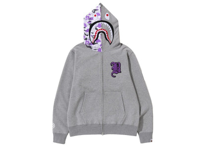 BAPE Store SOHO 18th Anniversary Shark Full Zip Hoodie Gray