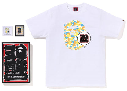 BAPE Store Sapporo Bape 30th Anniversary Ape Head Tee Set White
