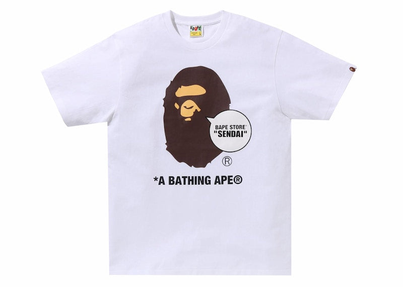 BAPE Store Sendai Ape Head Tee White